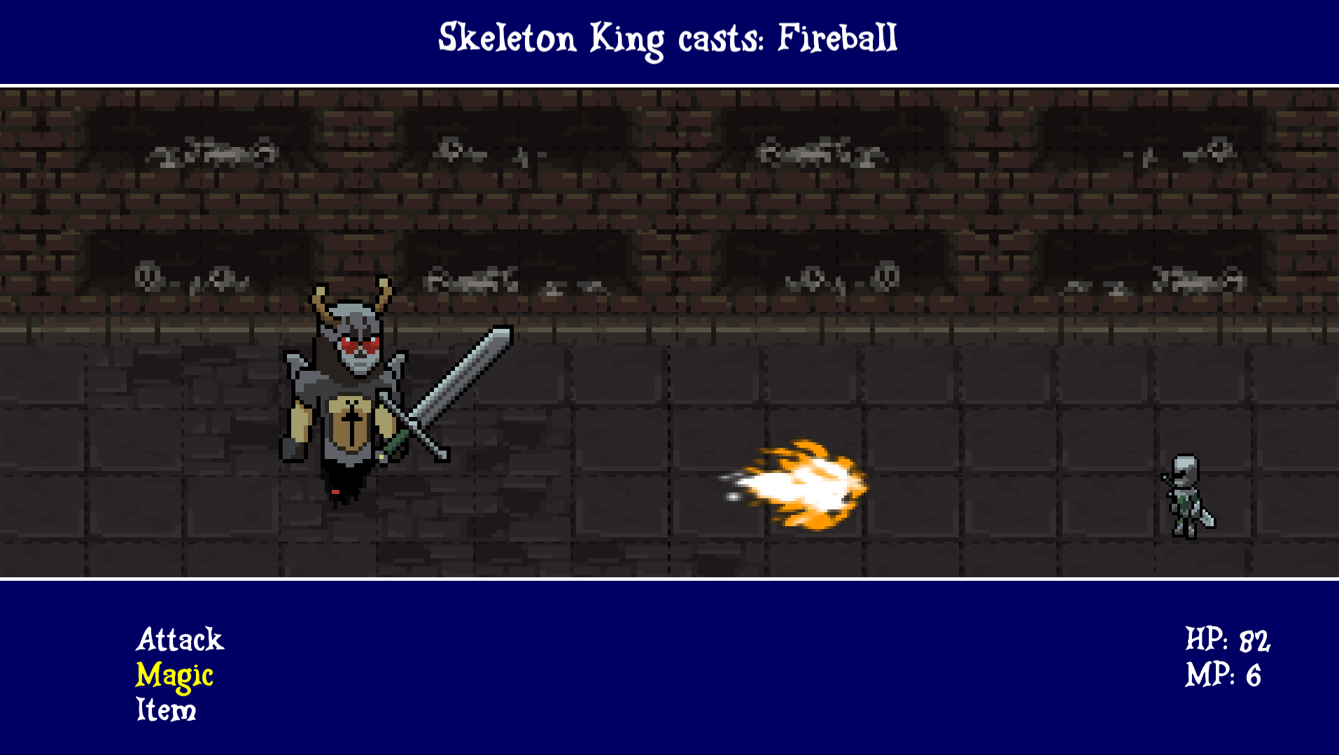 Final turn-based boss battle screen from Can I Hinder.